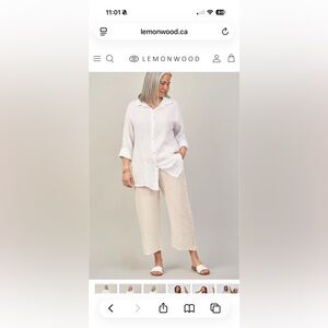 White Button-Up Linen Shirt (oversized) from Lemonwood